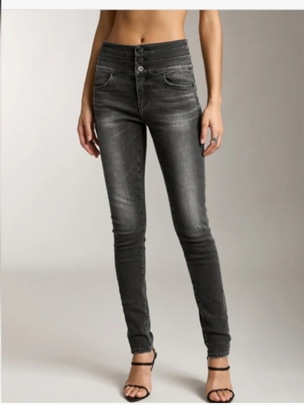 Miss Sixty 90s Grunge Black Distressed Skinny Jeans